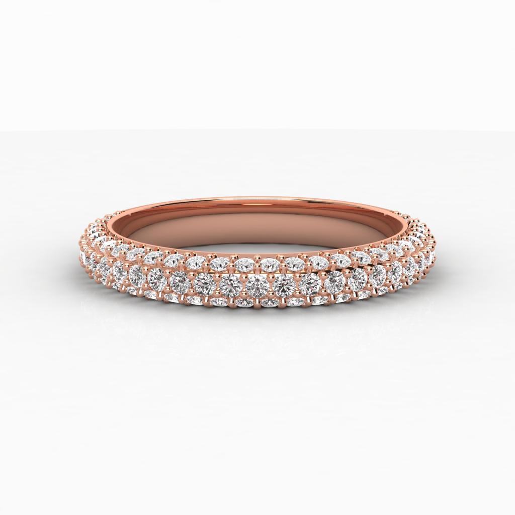 Wedding Band Pave Setting with Round Brilliant Diamonds