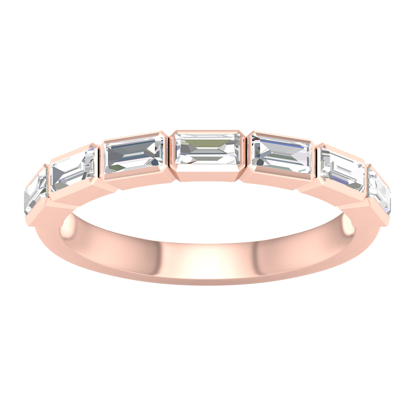 Baguette Diamond East-West Bezel Eternity Band