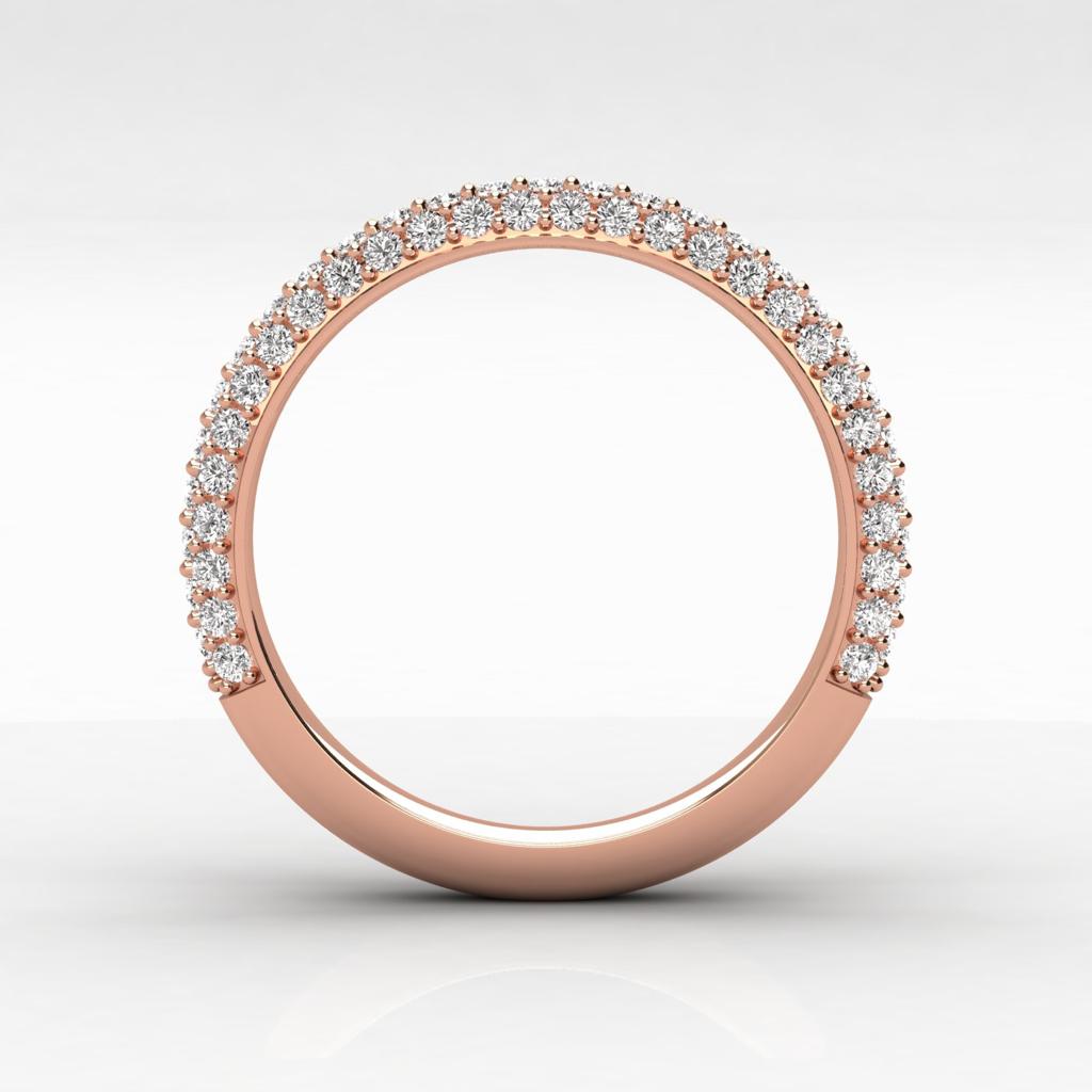 Wedding Band Pave Setting with Round Brilliant Diamonds