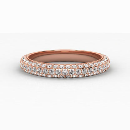 Wedding Band Pave Setting with Round Brilliant Diamonds