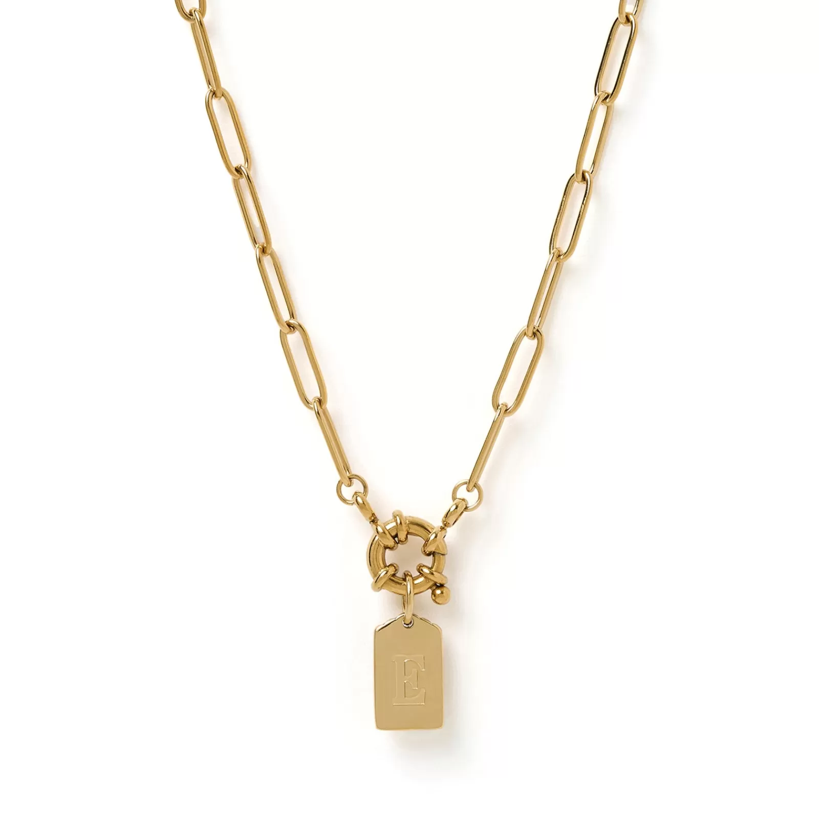 Arms Of Eve Pendant | Gold | Letter Gold Tag Necklace